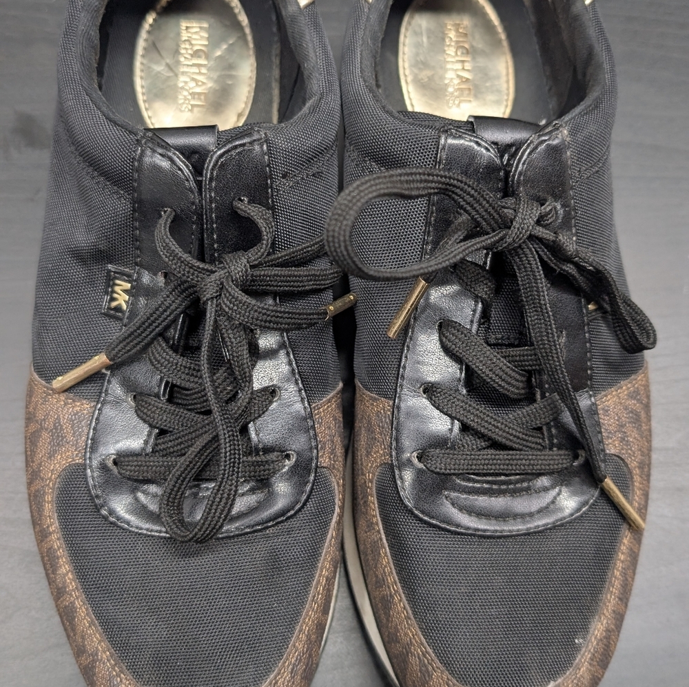 Michael Kors Womens Shoes Monique Trainer Platform Sneaker Brown 9.5M